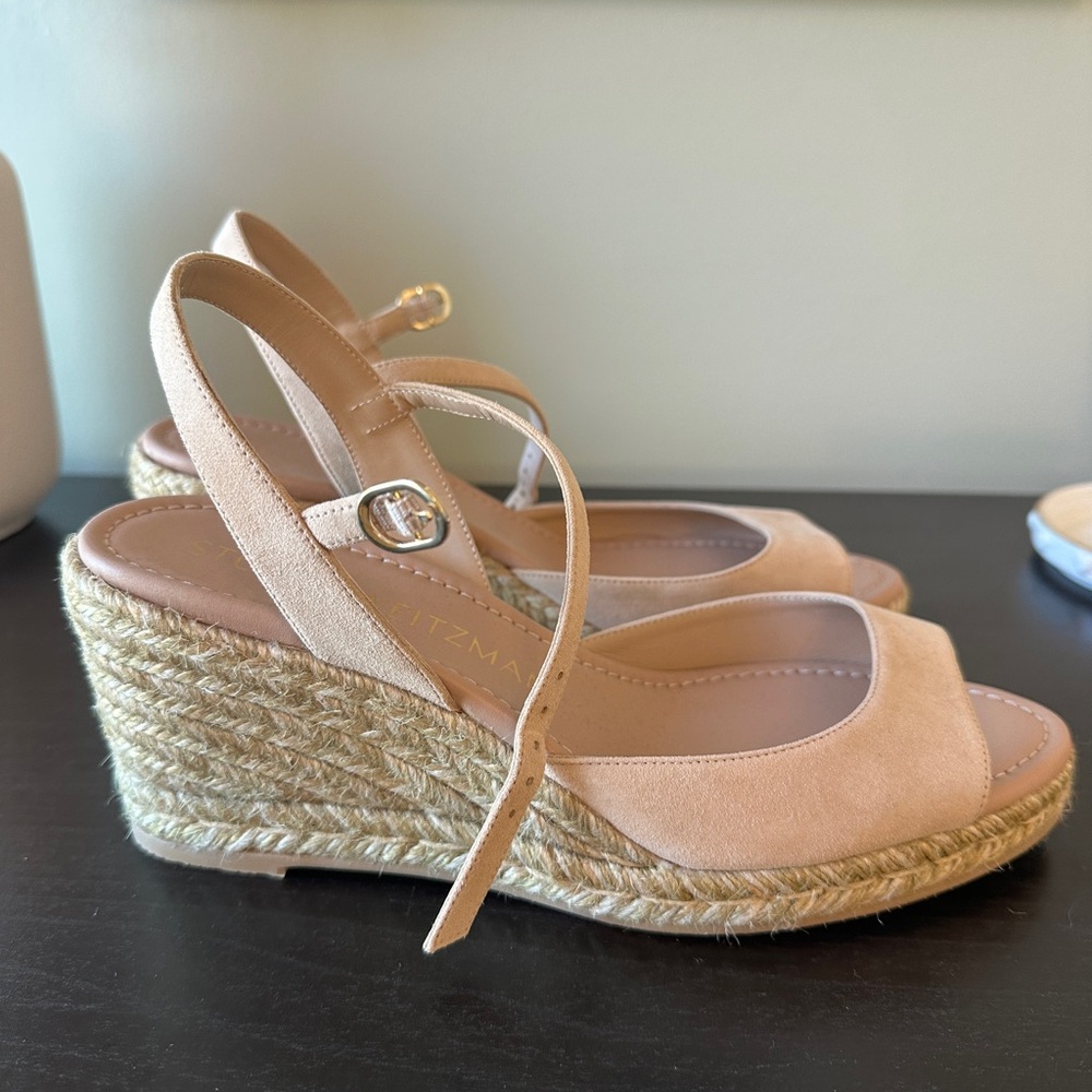 Stuart Weitzman Cream Espadrille Sandals